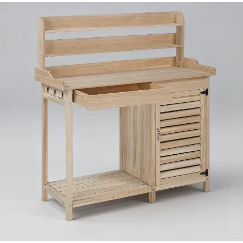Workbench Woodworking - Yeni Doğal Renkli Ahşap Saksı Tezgahı,