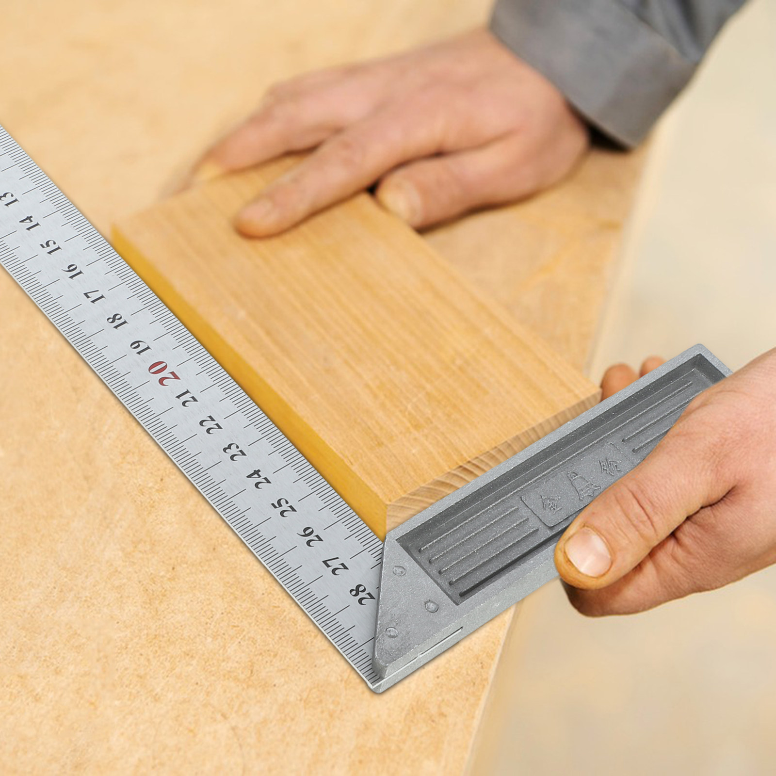 Woodworking Crafts - L-Şeklinde Çelik Cetvel, Net Okunabilirlik, 90