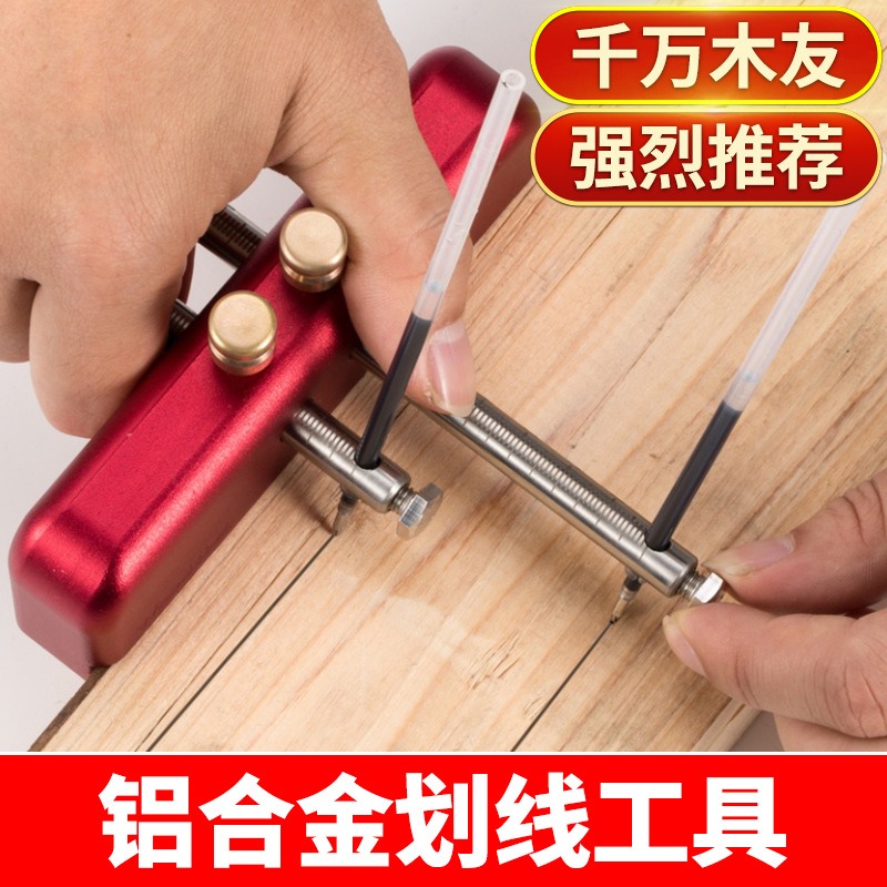 Woodworking Workshop Layout - Alüminyum Alaşımlı Ahşap İşaretleme Göstergesi Çift
