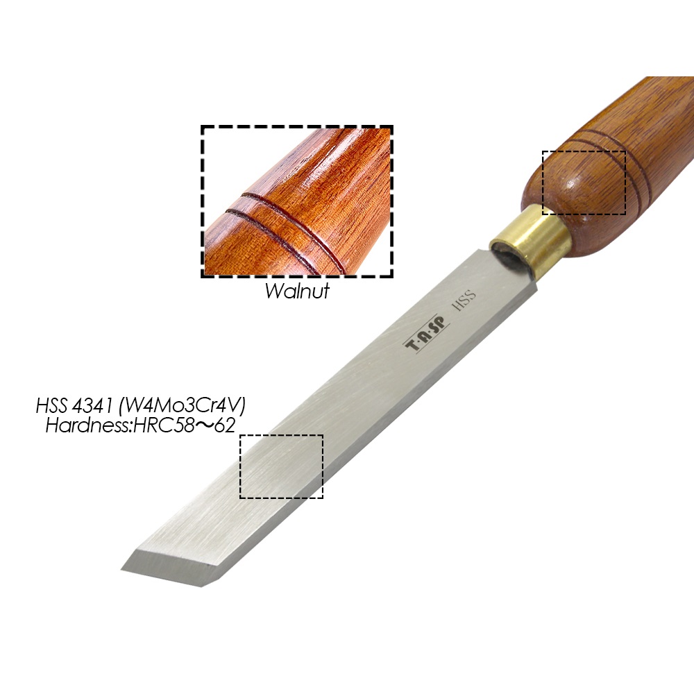 TASP HSS Ahşap Torna Eğik Kesk - Skew Chisel Wood incelemesi ve fiyatı
